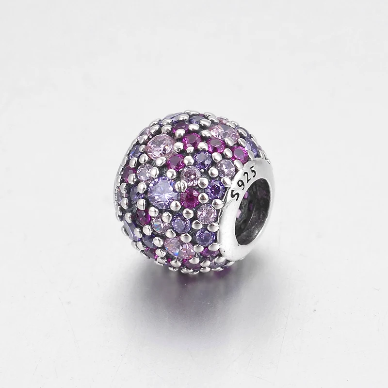 Мода Настоящее серебро 925 пробы очаровательное как кристалл розовый CZ прекрасные