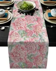 Розовый пион цветок Акварельная живопись современный стол бегунов ткань вечерние свадебные украшения стол бегунок обеденный стол Крышка