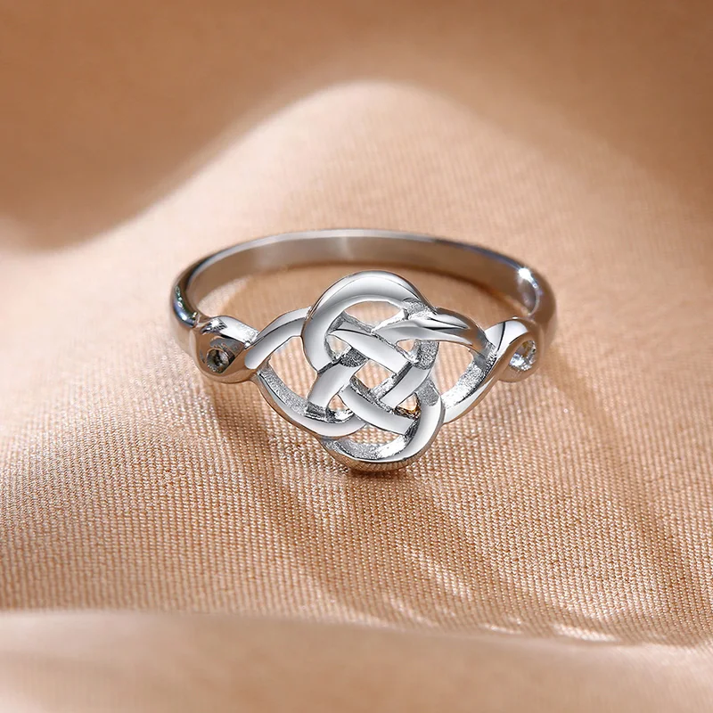 Женское кольцо бесконечность кельтский узел из нержавеющей стали Claddagh