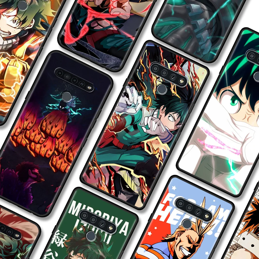 

Black Case For LG K92 K71 K61 K52 K50s K42 K41 K40 s G8 G7 Thinq G6 Soft Silicone Fundas Smartphone Coque Anime My Hero Academia