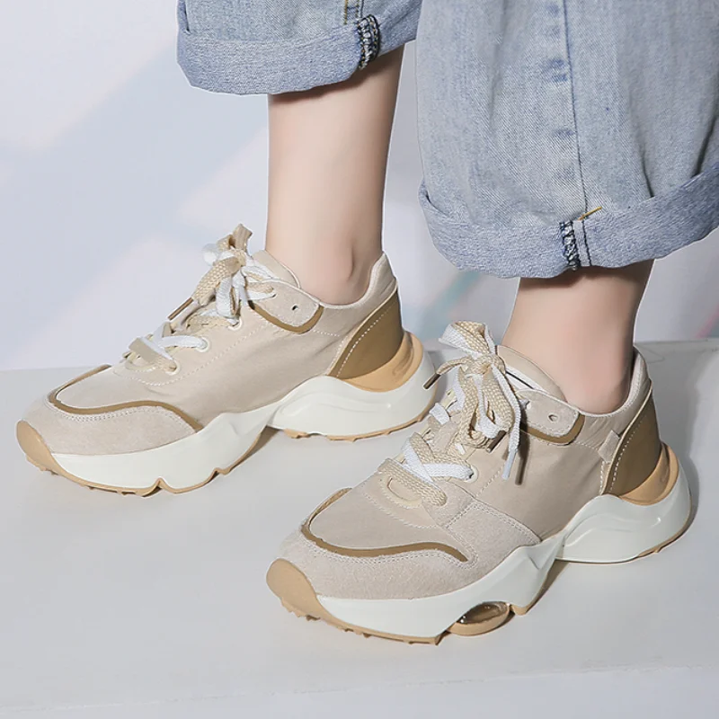 

Women Sneakers 2021 New Women's Vulcanize Shoes Autumn Fashion Casual Walking Running Shoes Woman Lace-Up Non-slip Sneaker Shoe