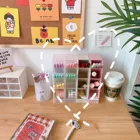 Милый Настольный ящик для хранения в Корейском стиле Ins, простой четырехсеточный диагональный держатель для ручек, коробка для хранения косметических кистей и помады, для офиса