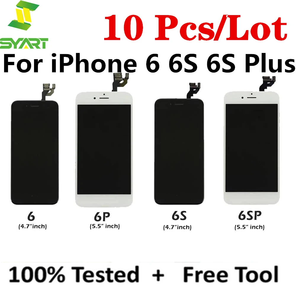 Pantalla LCD para m&oacute;vil, montaje de digitalizador t&aacute;ctil para iPhone 6, 6S Plus, 10 unids/lote-0