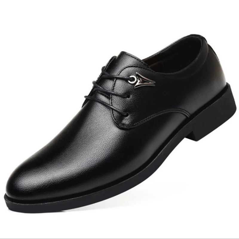 

2021 Early Autumn New British Style Men's Dress Shoes Breathable Pointed Toe Slip-on Rubber Casual Business Shoes for Work