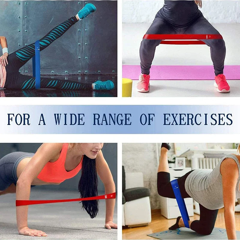 Эластичные ленты для йоги 5 цветов Резиновая лента тренировок домашнего