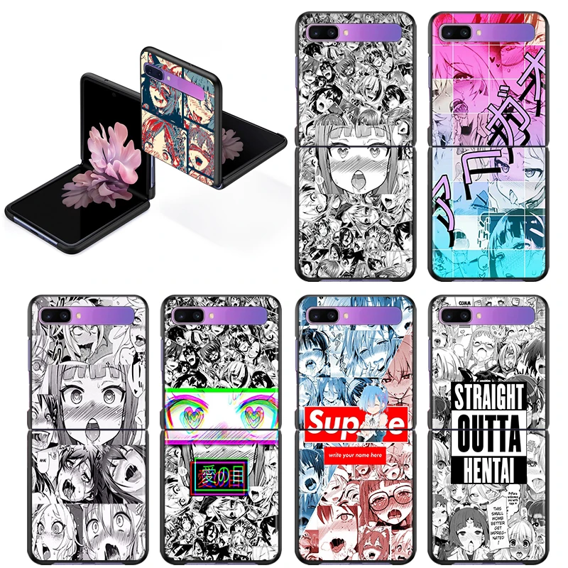Ahegao Манга Девушка для Samsung Galaxy Z Flip 3 5G ударопрочный Твердый Чехол черный Модный