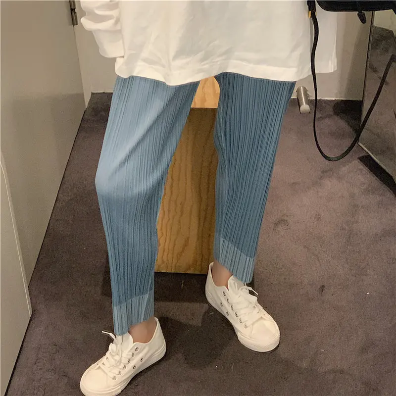 Alien Kitty/Свободные плиссированные удобные спортивные брюки с разрезом однотонные