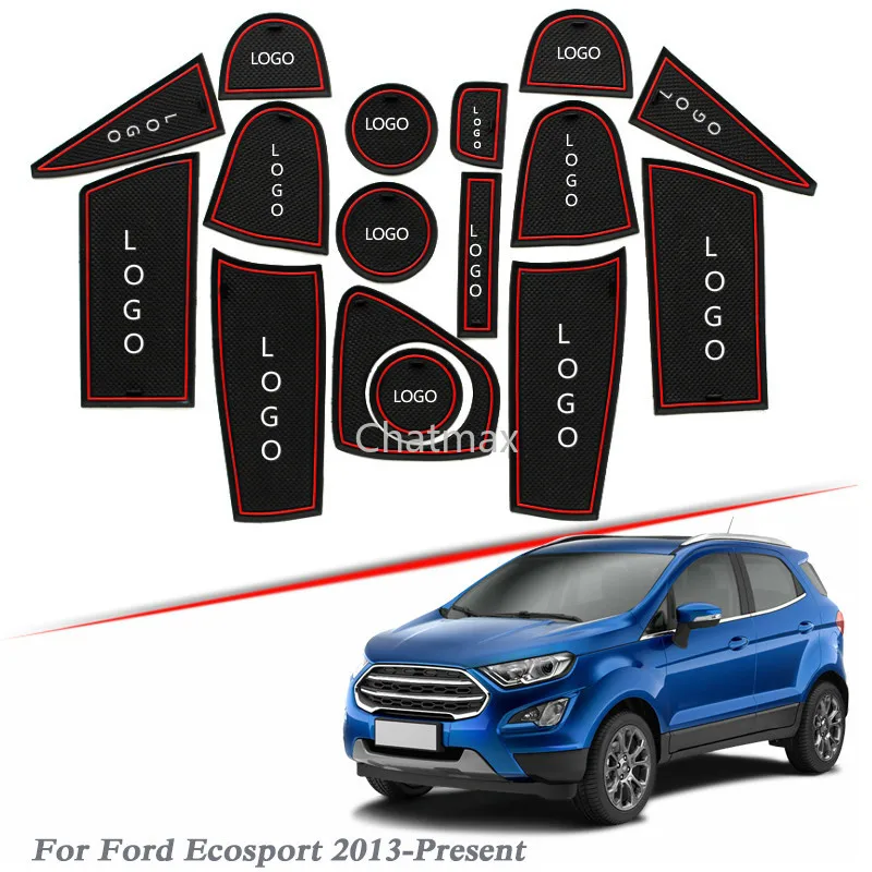 

Автомобильный Стайлинг с логотипом бренда для Ford Ecosport 2013-настоящее гнездо для ворот коврик с пазом для межкомнатной двери нескользящий ков...