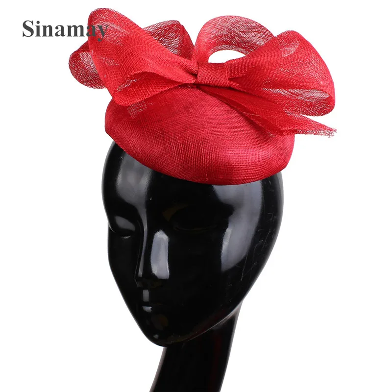 Четырехслойный женский фасцинатор высокого качества из синамая с головной повязкой, бантом и креплением на волосы для свадебной вечеринки.