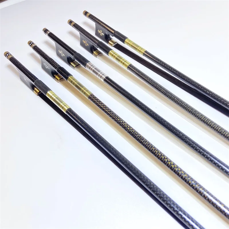 New Professional Carbon Fiber Various Styles Violin Bow 4/4 - 1/4Full Size Ebony Wood Natural Hair | Спорт и развлечения