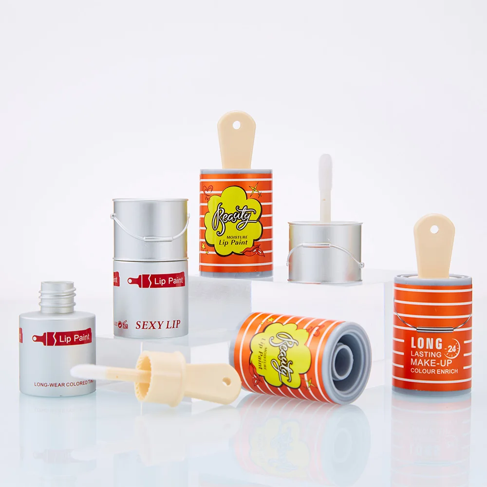 

6 Pieces Cute Bucket Shaped Empty Lip Gloss Tubes Lip Balm Refillable Bottle Plastic Box Containers 8ml