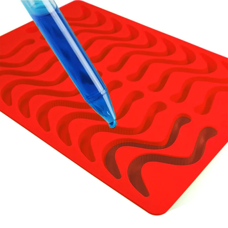 Форма для конфет в виде змей и червей силиконовые резиновые формы шоколада