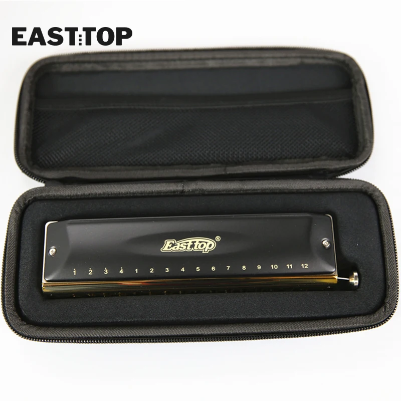 T16-64C EASTTOP 16 hole chromatic harmonica professional performance with brass comb