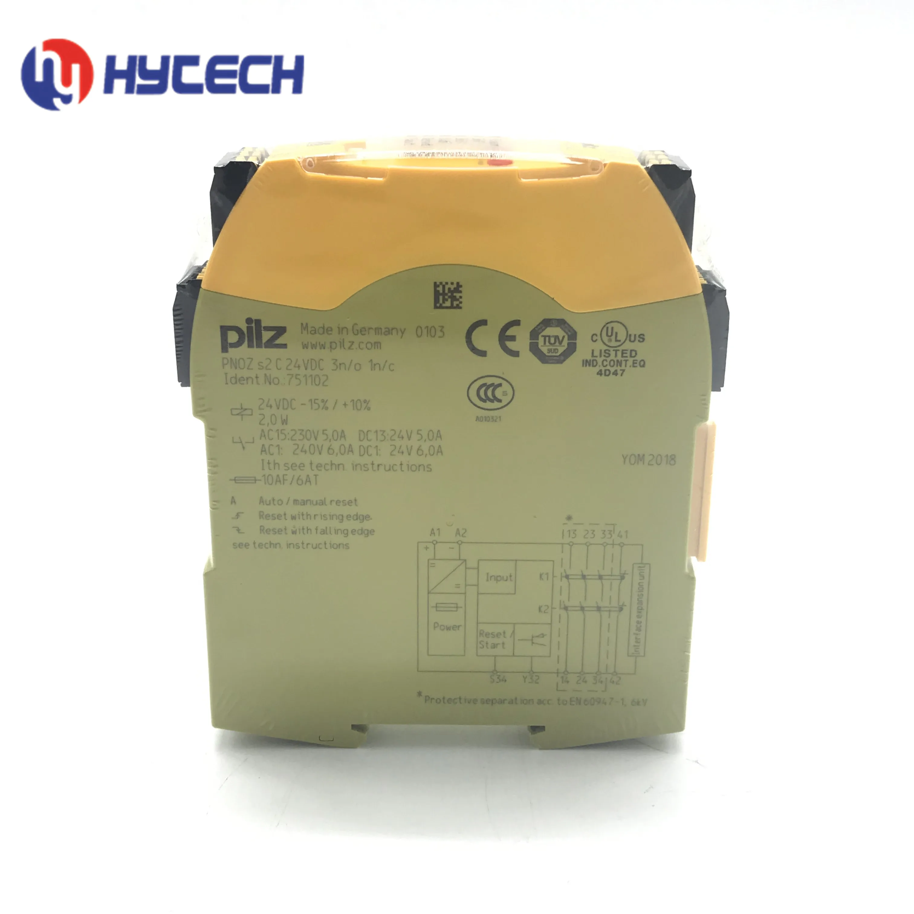 

Миниатюрное реле PNOZ S2C 24v DC 3no, реле безопасности 751102 PNOZ для Pilz, сделано в германии