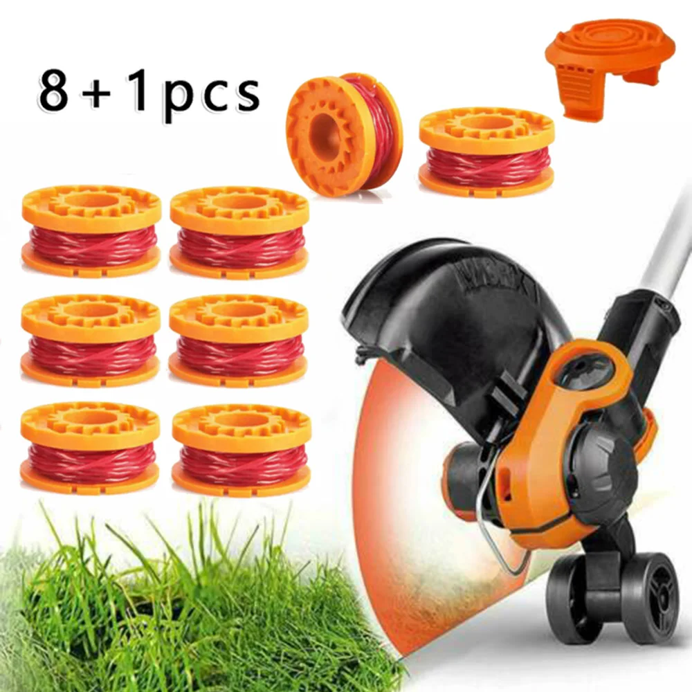 

8+1pcs Trimmer Spool Line For Worx WG154 WG163 WG180 WG175 WG155 WG151 WG160 String Trimmer Parts Replacement Accessories