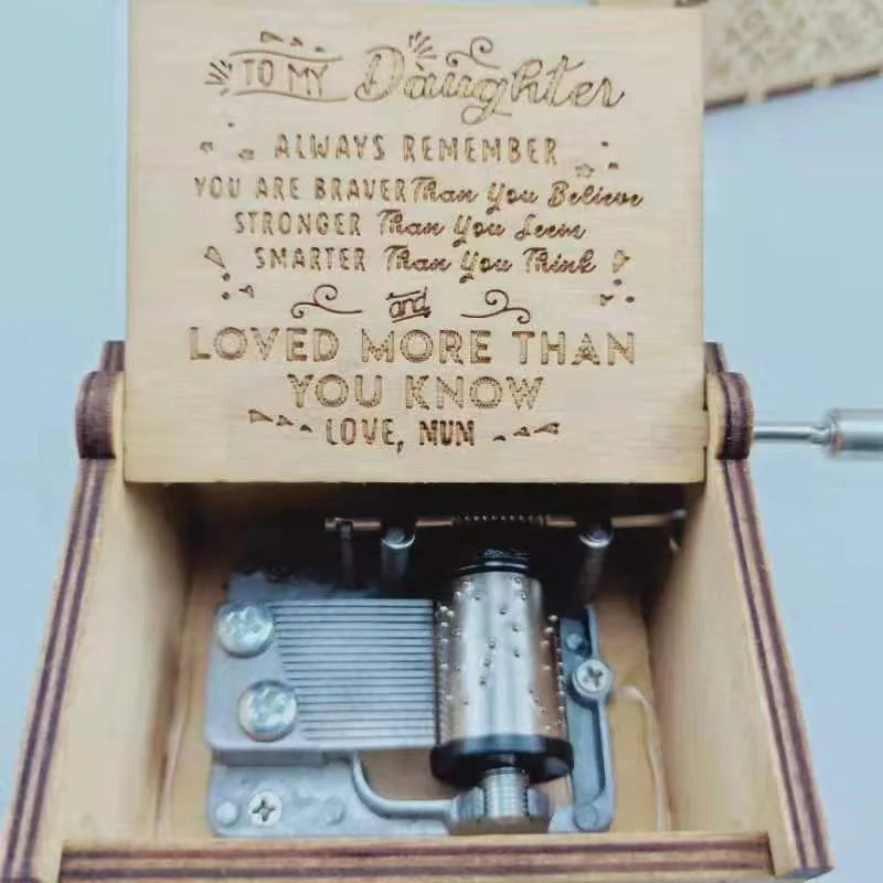 Деревянный гравировкой ручной коленчатый Подарочная музыкальная шкатулка