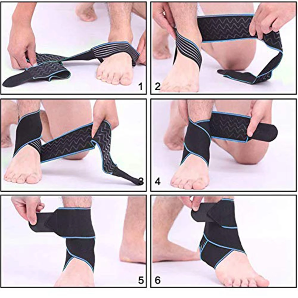 

2pcs Ankle Brace Kit Adjustable Compression Foot Brace Basketball Football Sports Protection Men Women Ankle Surpport Wraps