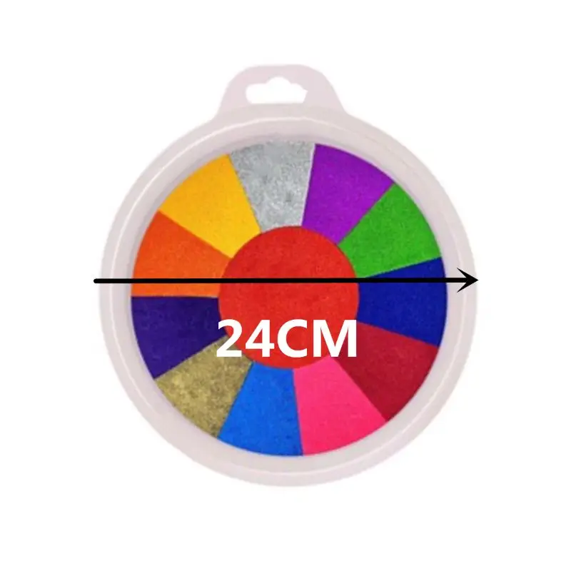 

C5AA 24cm Funny 24 Colors Ink Pad Stamp DIY Finger Painting Craft Cardmaking For Kids Montessori Drawing 0-12 Months Baby Toy