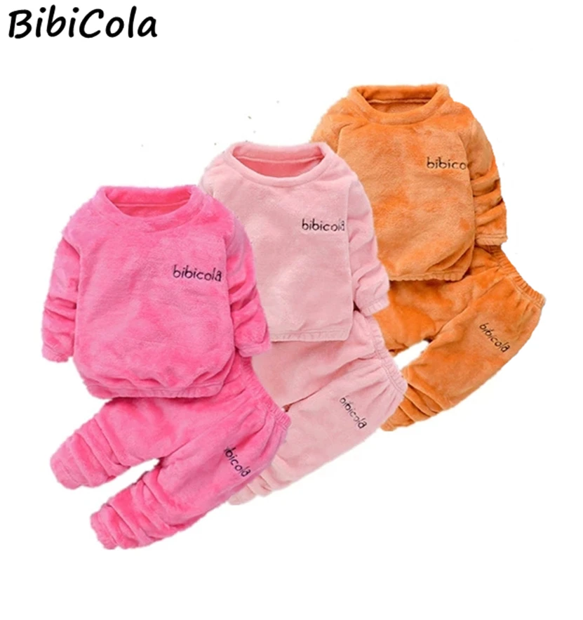 

Boy Girl Pajamas Set Spring Flannel Fleece Toddler Kids Child Warm Sleepwear simple Clothes Autumn Winter Fall 9M-4T clothing