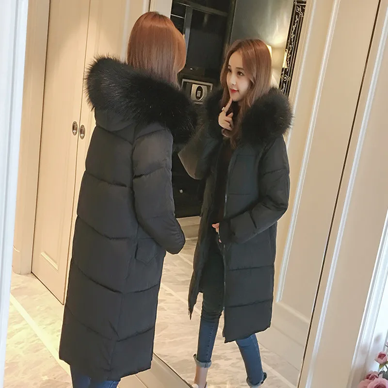 Парка женские зимние пальто длинные хлопковые повседневные меховые куртки с