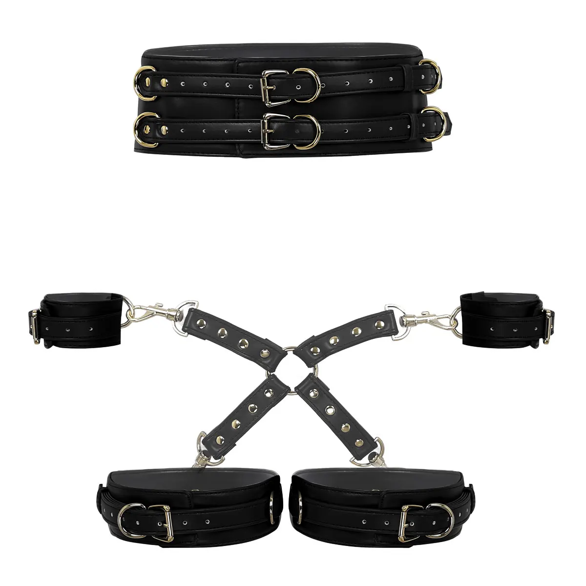 Широкий корсет унисекс из искусственной кожи для мужчин и женщин регулируемый