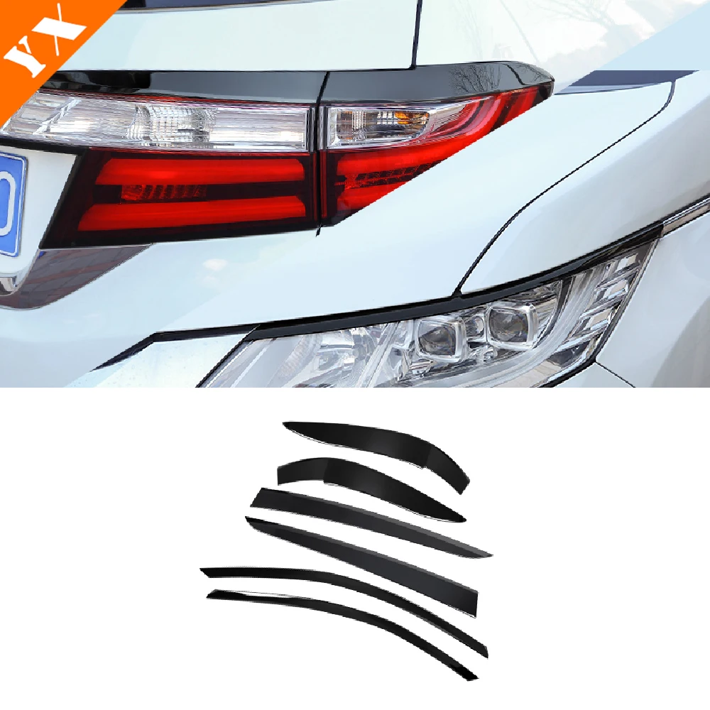 For Honda Odyssey 2015-2018 accessories Stainless Black/Silver Car front Rear Tail Light lamp eyebrow protector strip Cover