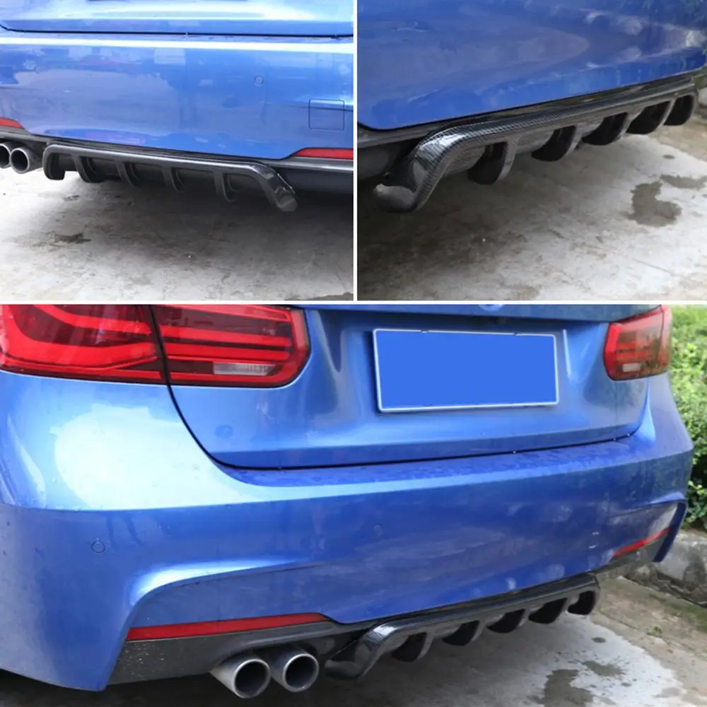 

67cm Universal Car Lower Rear Body ABS Bumper Diffuser Shark Fin Kit Spoiler Carbon Fiber Bumpers