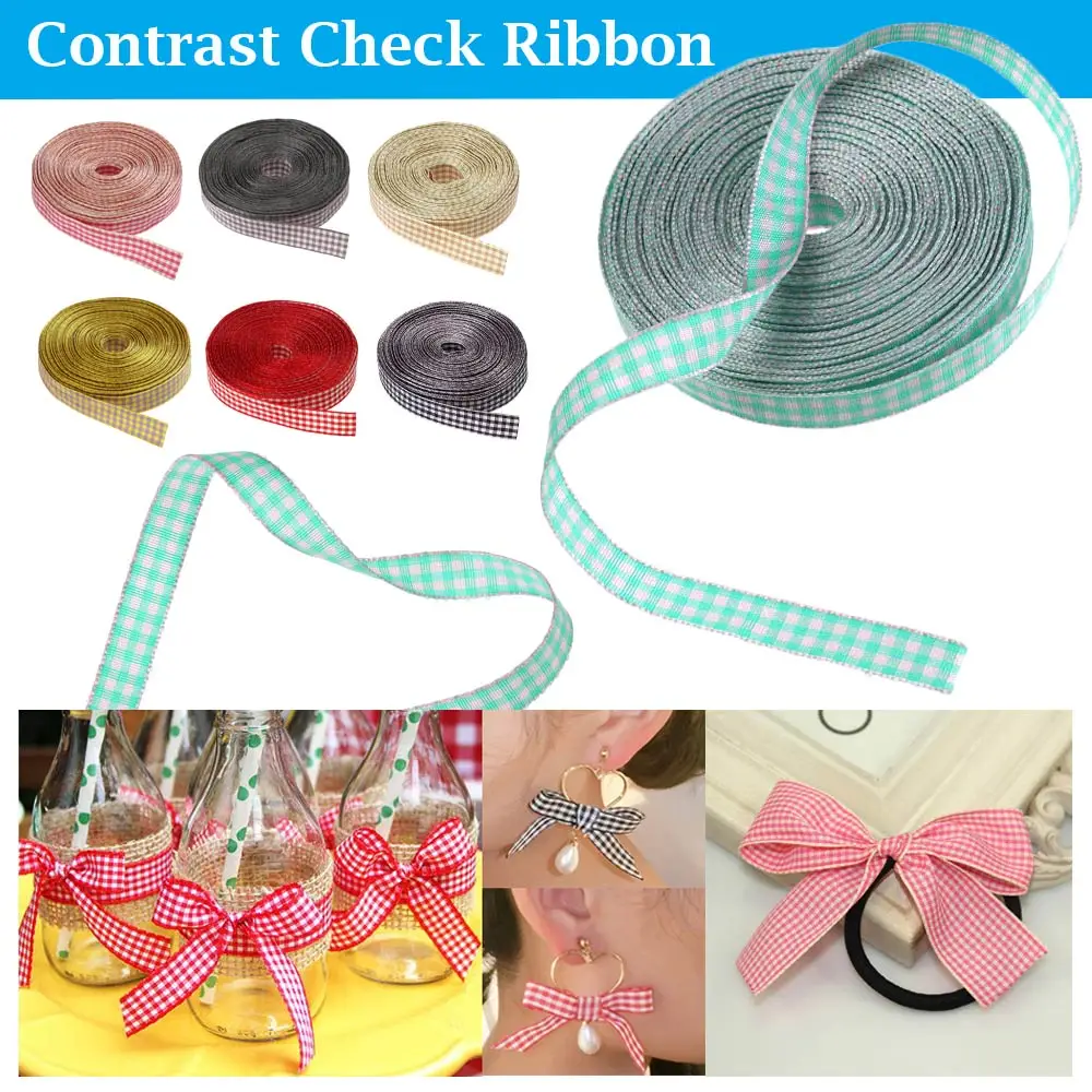 Клетчатая 10/16/25 мм шотландская клетчатая лента Шотландка для украшения дома