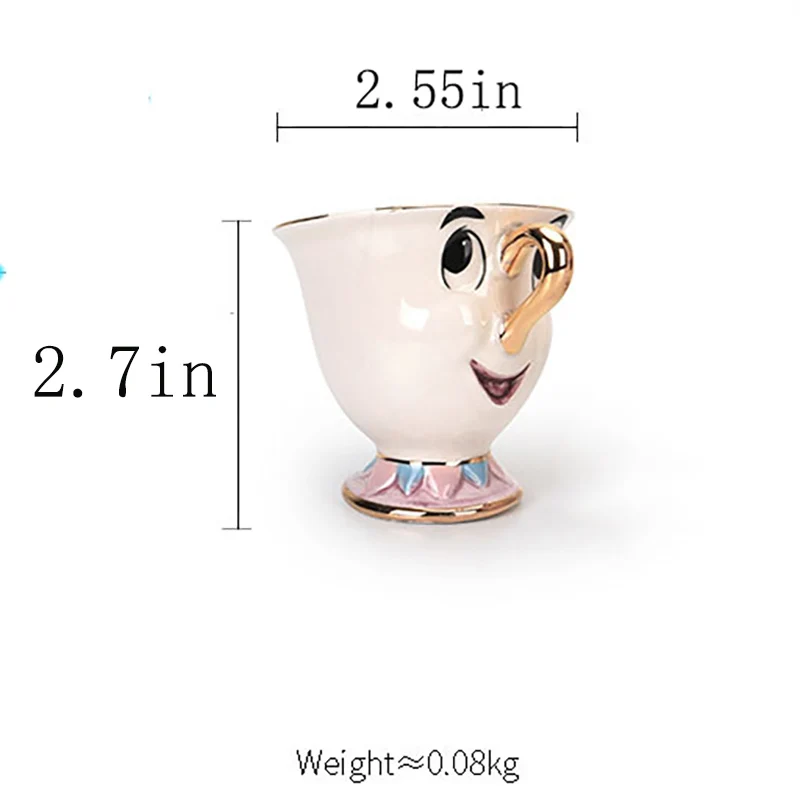 

Cartoon Beauty And The Beast Coffee Tea Set Cogsworth Clock Teapot Mrs Potts Chip Teapots Teacup One Set For Friend Xmas Gift