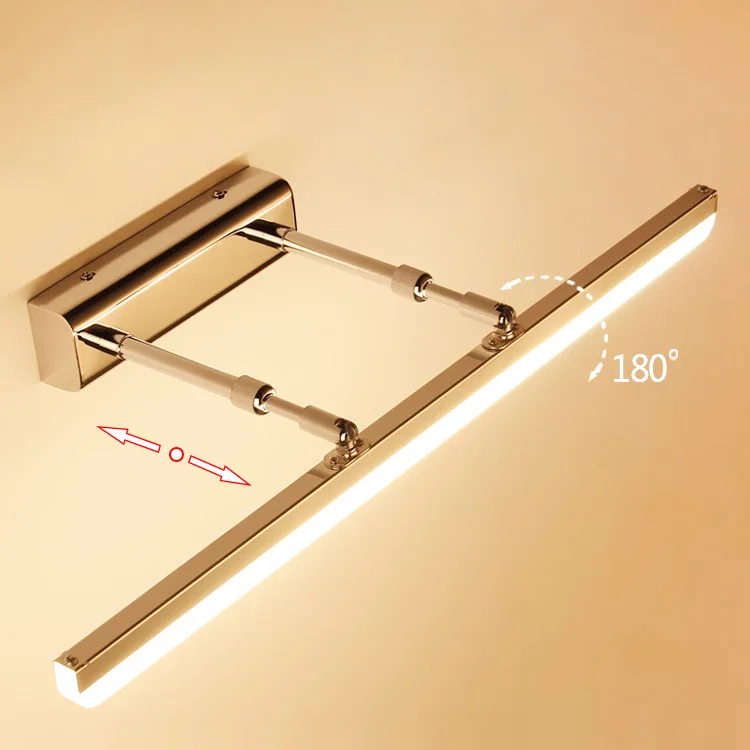 

Современные светодиодные зеркальные настенные светильники, растягивающаяся лампа из нержавеющей стали, водонепроницаемая лампа для ванно...