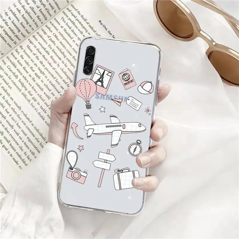 

Simple outline aircraft Phone Case Transparent for Samsung s9 s10 s20 Huawei honor P20 P30 P40 xiaomi note mi 8 9 pro lite plus