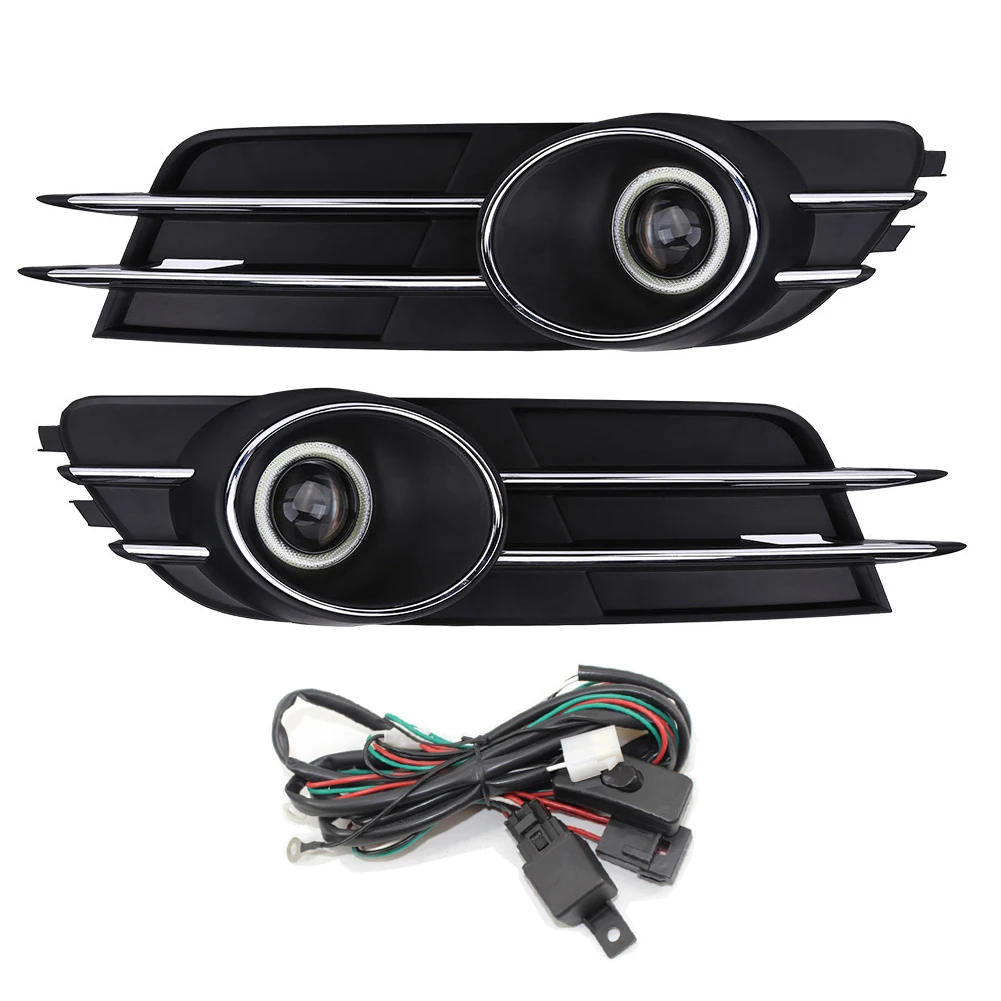 

Car Front Bumper Foglight Grille Fog Light Lamp Set for Audi A6 C7 2011-2015