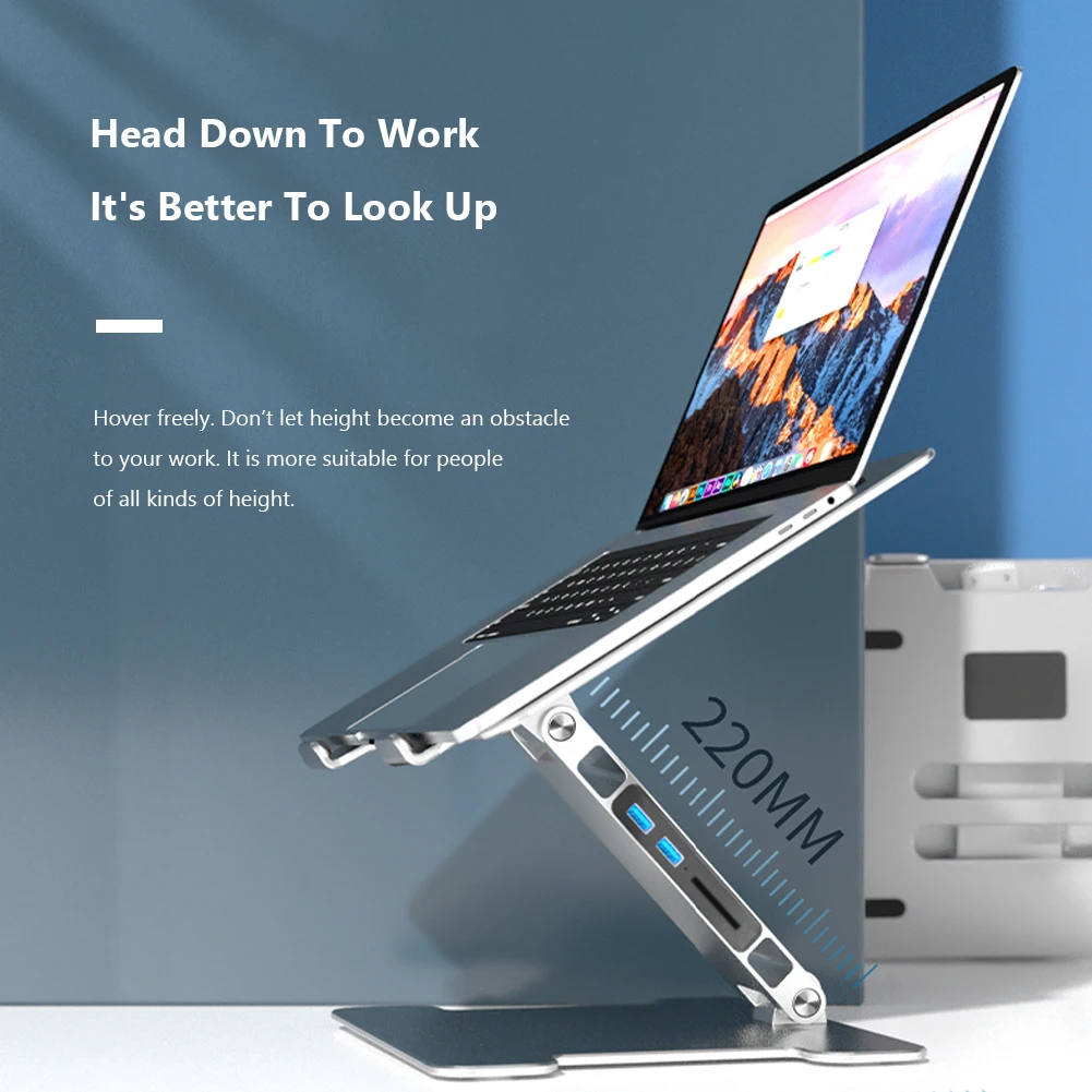 

Подставка для ноутбука ORICO складная, 2 порта USB