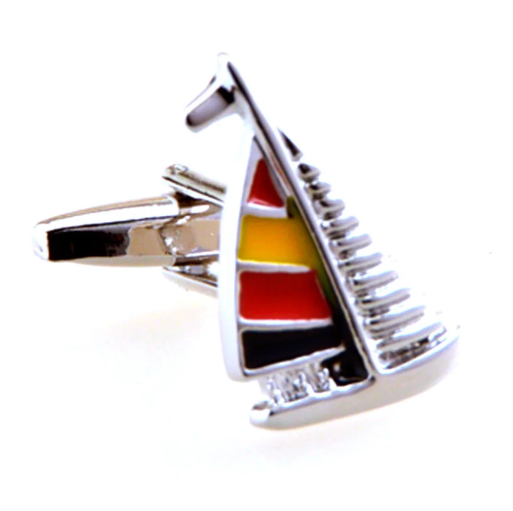 10 пар/лот Медь эмаль парусная яхта запонки с плавающей лодкой парусник Украшения