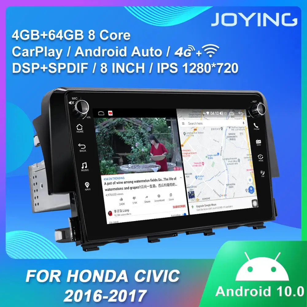 Android 10 IPS головное устройство автомобильный радиоприемник 4 Гб и 64 лента