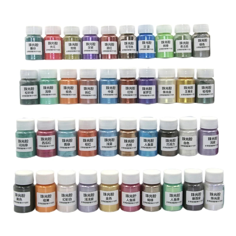 

40 Colors Cosmetic Grade Pearlescent Natural Mica Mineral Powder Epoxy Resin Dye B36D