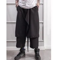 mens trousers spring and summer nine minutes loose pants culottes false two wide leg pants casual pants big yamamoto style