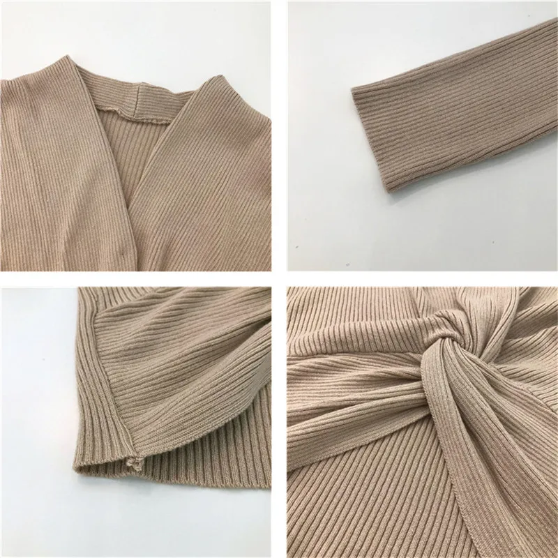 

New Spring Retro V-neck Knit High-elastic Sweater Bottoming Shirt Women Elegant Knitted Pullovers Top NS2026