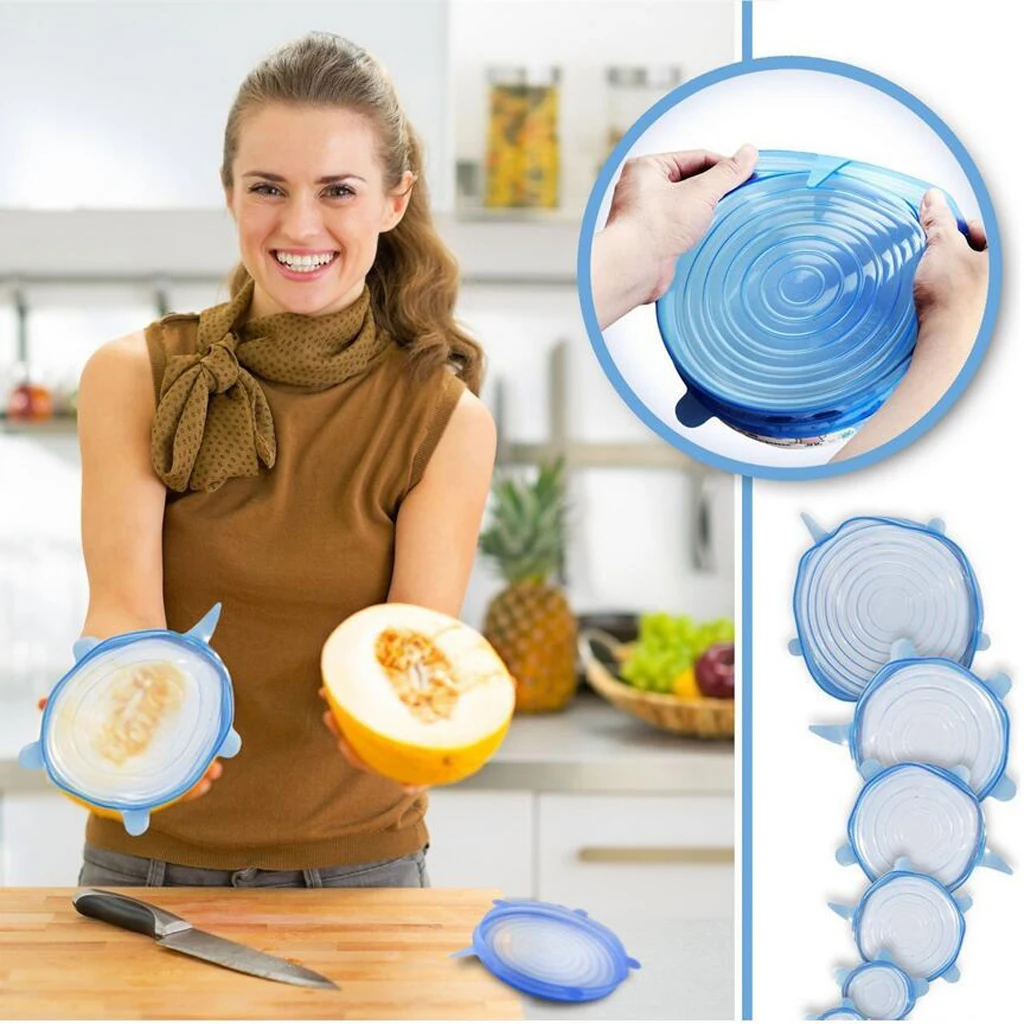 

Can Stretch for Cover Silicone Stretch Lid Kitchen Of Various Sizes