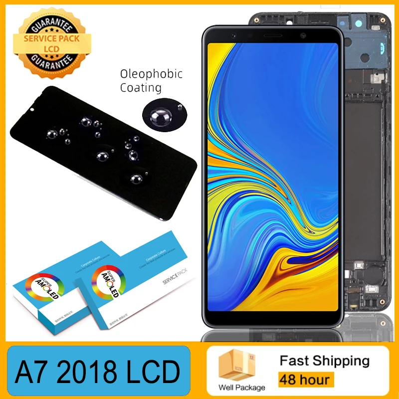 100% Оригинальный 6 0 ''Super AMOLED для SAMSUNG Galaxy A7 2018 SM A750F A750 ЖК дисплей сенсорный экран