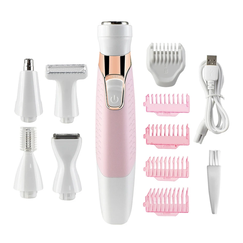

5 In 1 Women Electric Epilator Hair Remover Lady Shaver Bikini Eyebrow Nose Hair Trimmer Women Depilator Facial Hair Removal