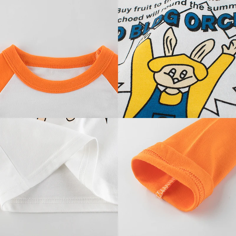 

New Spring Autumn Long Sleeve T Shirt For Boys And Girls T Shirt For Children Cute Cartoon Animal Colorful Raglan Sleeves Shirt