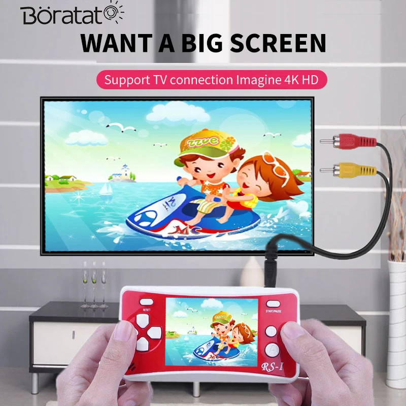 Портативная игровая консоль в стиле ретро для детей с цветным экраном