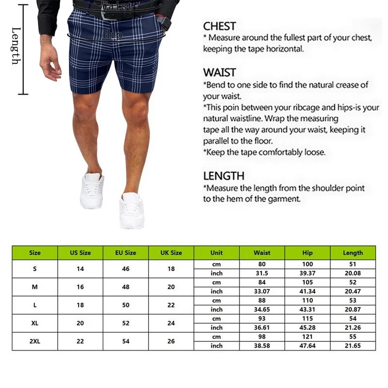 

SHUJIN Mens Casual Shorts Plaid Social Slim Fit Black Trousers Mid Waist Skinny Business Office Work Stretch Shorts Male Summer