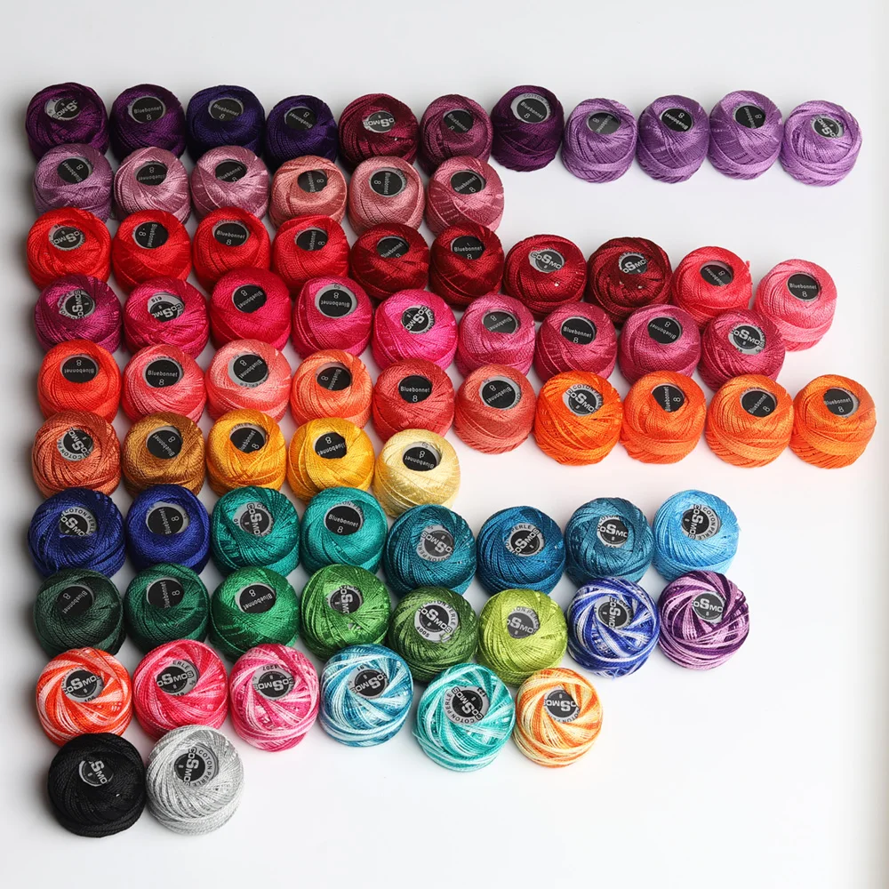 75 цветов жемчужная хлопковая нить размер 8 вышивка крючком плетение 5 грамм