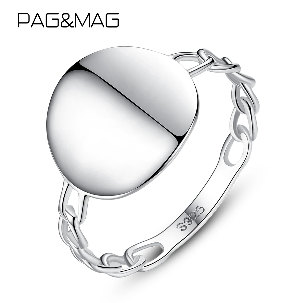 Женское круглое кольцо PAG &amp MAG из стерлингового серебра 925 пробы с геометрическим