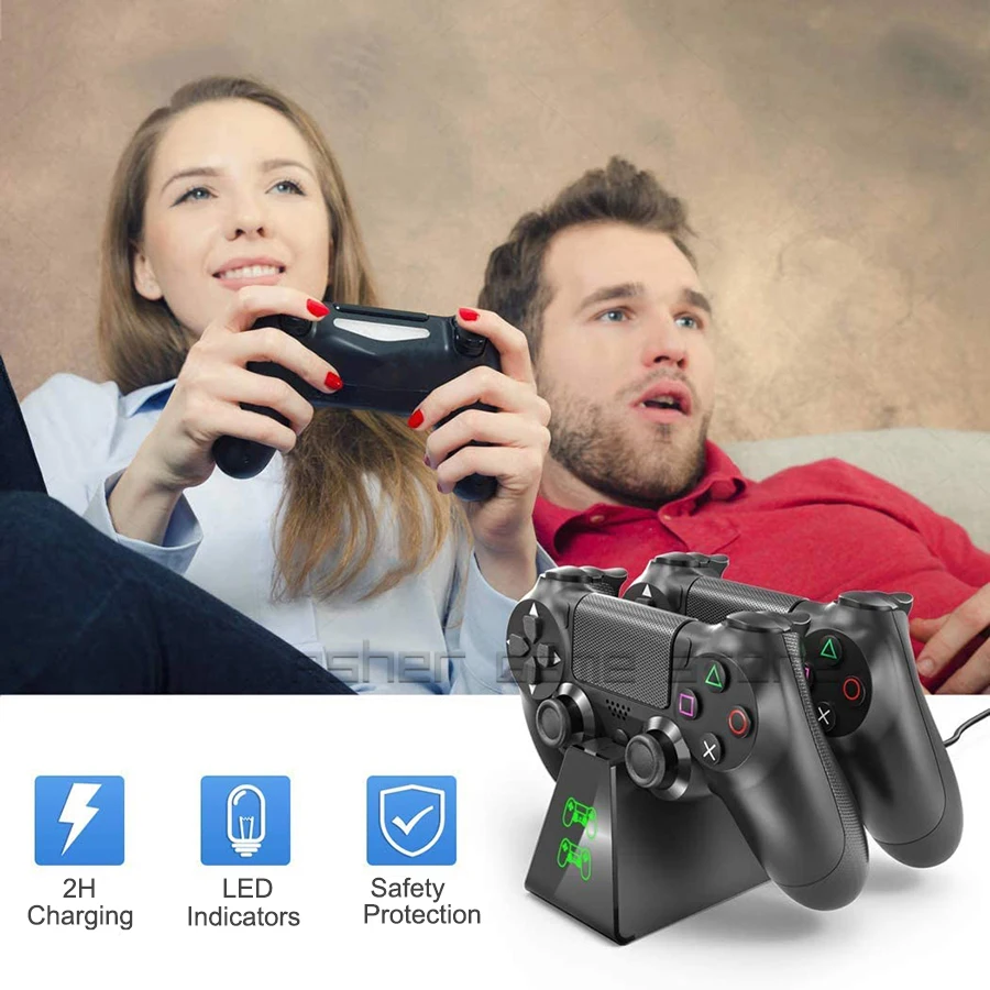 Новейшая тонкая док станция для PS4 Pro с двойным контроллером и быстрой зарядкой 2