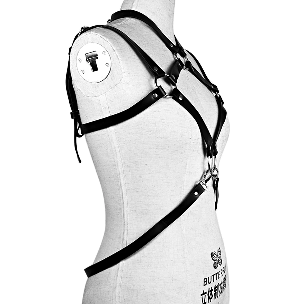 Сексуальное кожаное нижнее белье Женская подвязка пояс женское клетка жгут для тела женщин Goth Top БДСМ