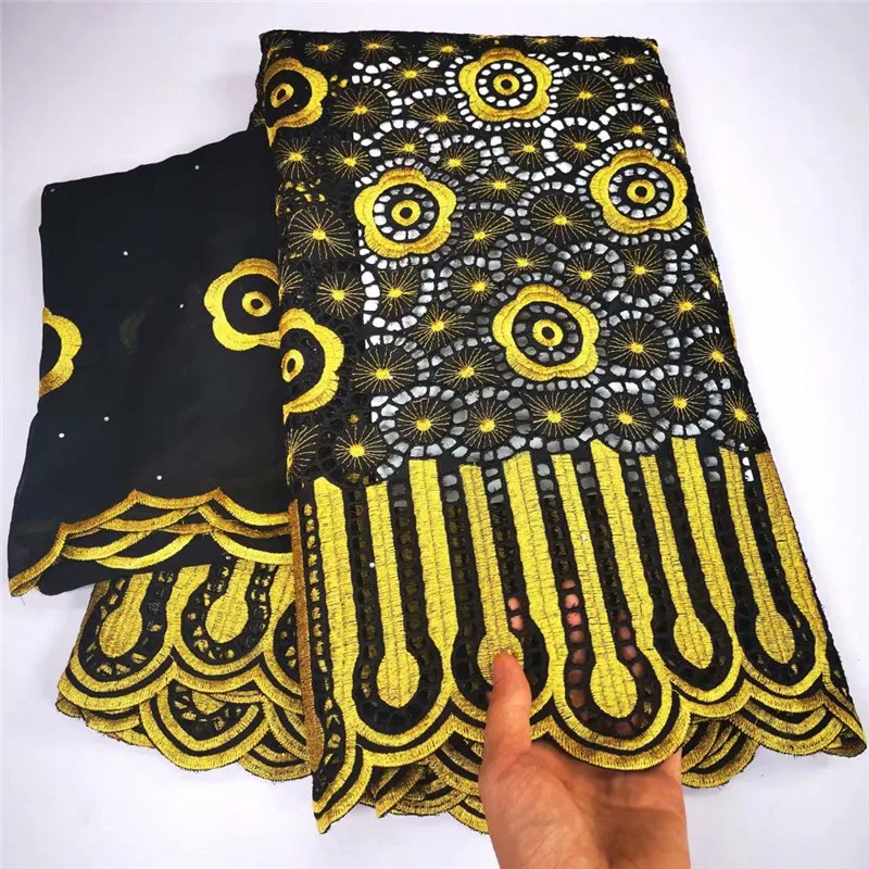 

7yards 100%cotton lace fabric duabi fabric 2020 high quality swiss voile lace in switzerland tissu african dry lace y19-52