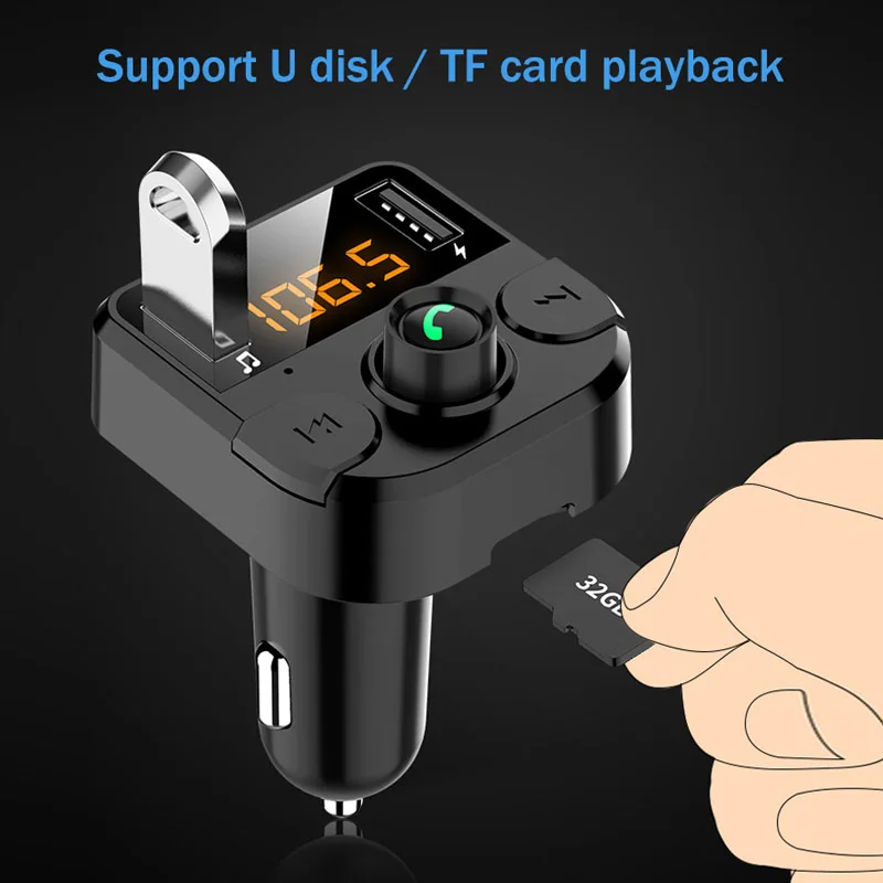 Jajabor Bluetooth 5 0 автомобильный комплект беспроводной fm-передатчик громкой связи